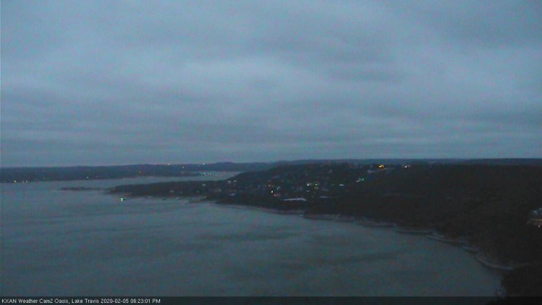 Lake Travis webcam, February 5, 2020 6:25 PM CT