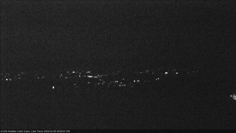 Lake Travis webcam, February 5, 2020 9:00 PM CT