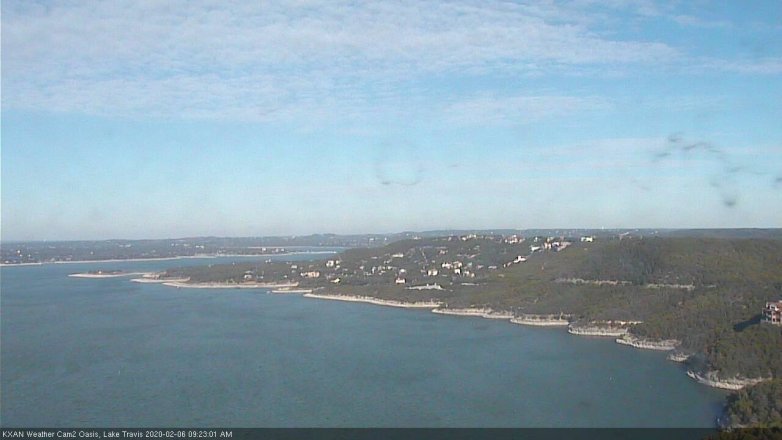 Lake Travis webcam, February 6, 2020 9:25 AM CT