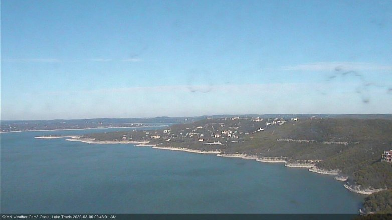 Lake Travis webcam, February 6, 2020 9:45 AM CT