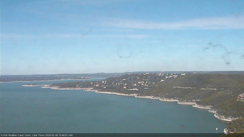 Lake Travis webcam, February 6, 2020 10:45 AM CT