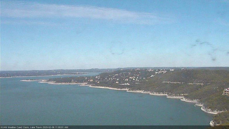Lake Travis webcam, February 6, 2020 11:00 AM CT