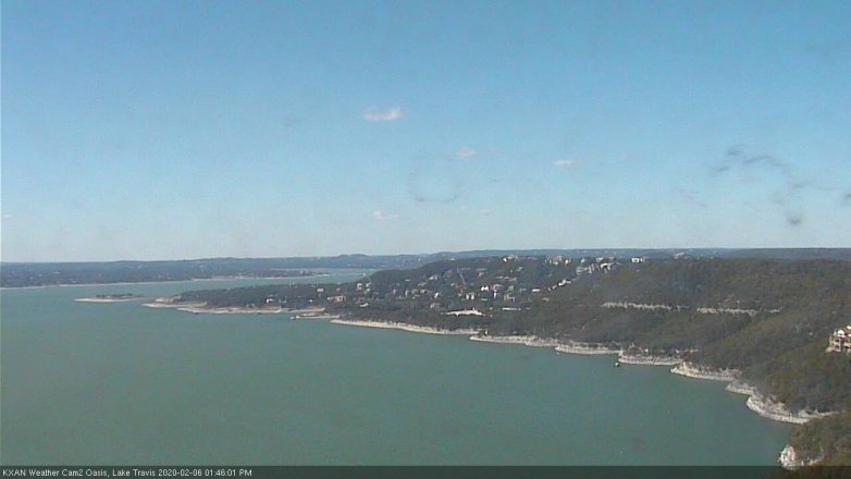 Lake Travis webcam, February 6, 2020 1:45 PM CT