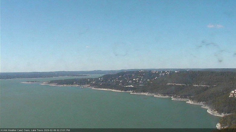 Lake Travis webcam, February 6, 2020 2:25 PM CT