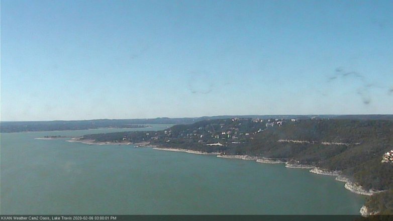 Lake Travis webcam, February 6, 2020 3:00 PM CT
