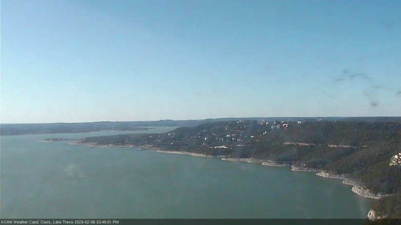 Lake Travis webcam, February 6, 2020 3:45 PM CT