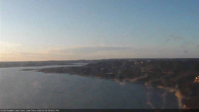 Lake Travis webcam, February 6, 2020 5:45 PM CT