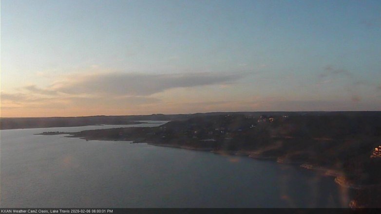 Lake Travis webcam, February 6, 2020 6:00 PM CT