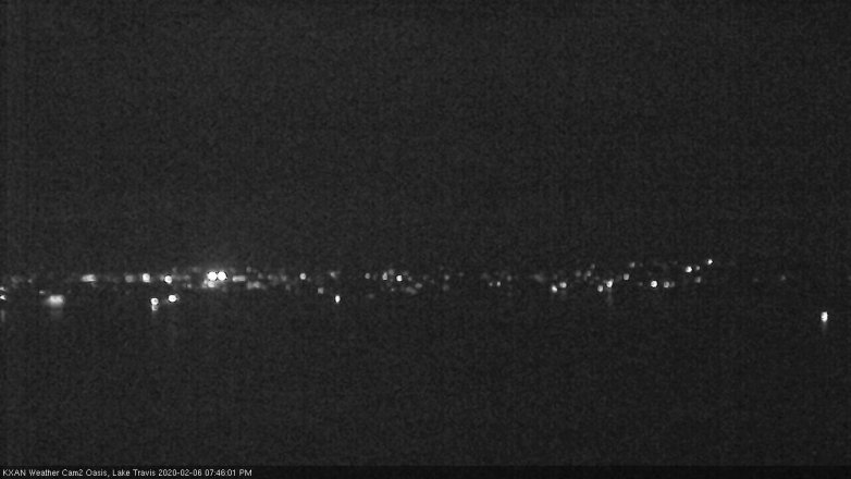 Lake Travis webcam, February 6, 2020 7:45 PM CT