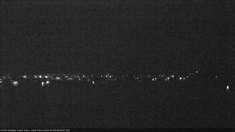 Lake Travis webcam, February 6, 2020 8:45 PM CT