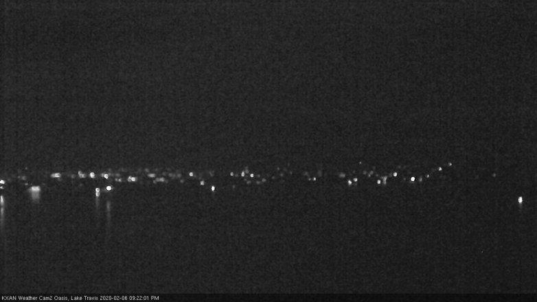 Lake Travis webcam, February 6, 2020 9:25 PM CT