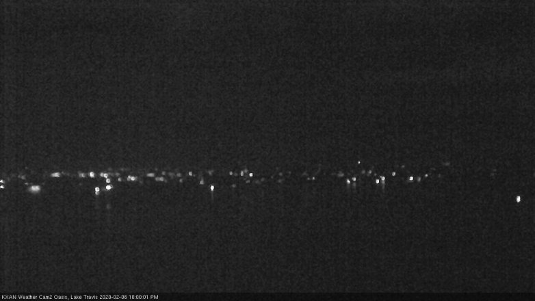 Lake Travis webcam, February 6, 2020 10:00 PM CT