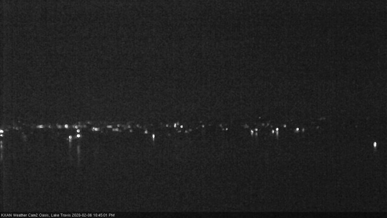 Lake Travis webcam, February 6, 2020 10:45 PM CT