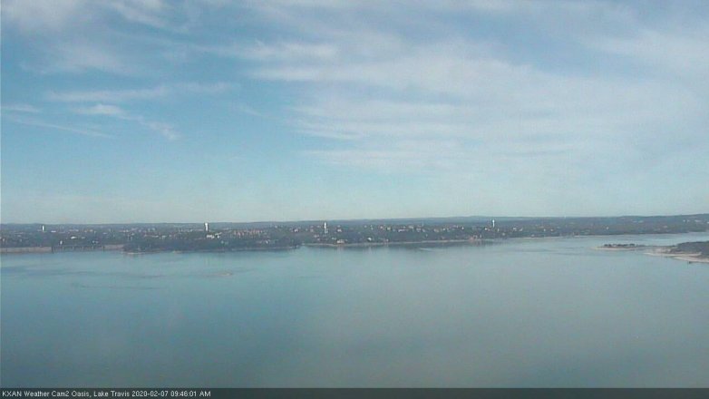Lake Travis webcam, February 7, 2020 9:45 AM CT