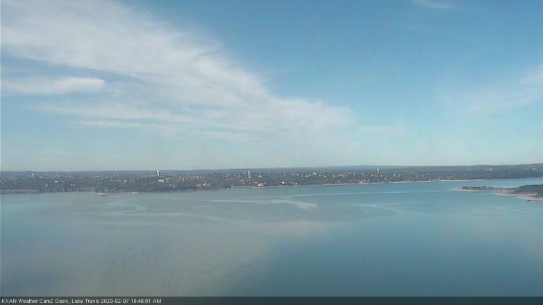 Lake Travis webcam, February 7, 2020 10:45 AM CT