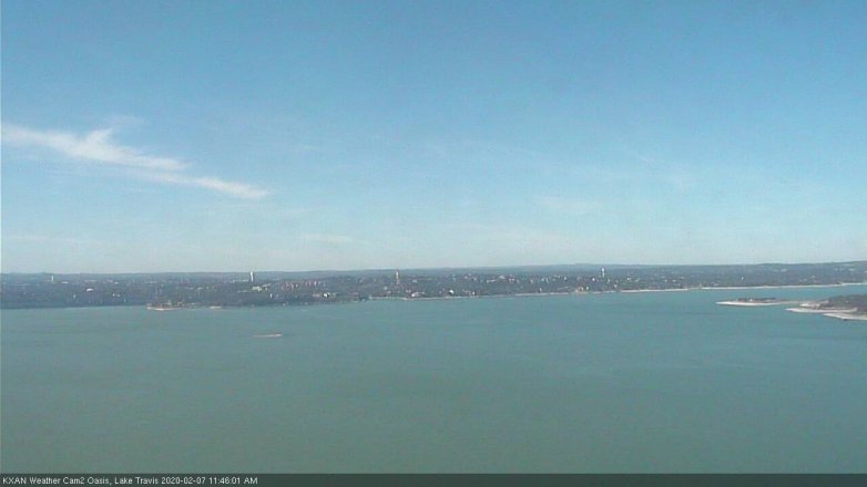 Lake Travis webcam, February 7, 2020 11:45 AM CT