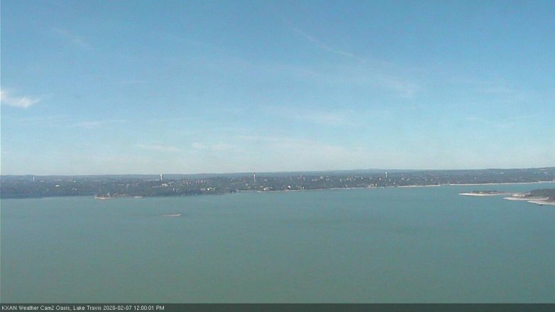 Lake Travis webcam, February 7, 2020 12:00 PM CT