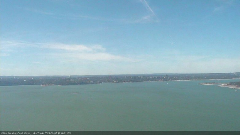 Lake Travis webcam, February 7, 2020 12:45 PM CT