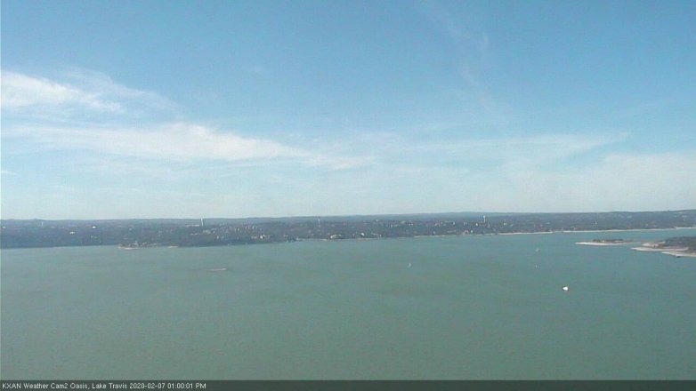 Lake Travis webcam, February 7, 2020 1:00 PM CT
