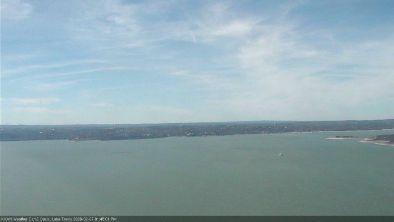 Lake Travis webcam, February 7, 2020 1:45 PM CT