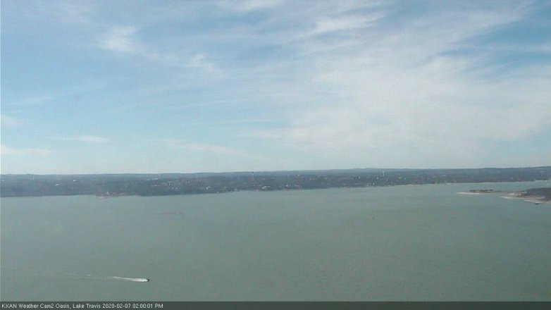 Lake Travis webcam, February 7, 2020 2:00 PM CT