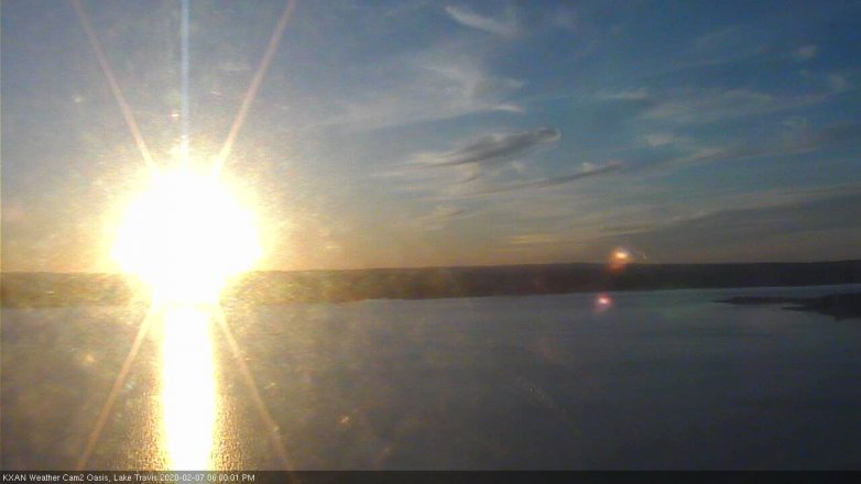 Lake Travis webcam, February 7, 2020 6:00 PM CT
