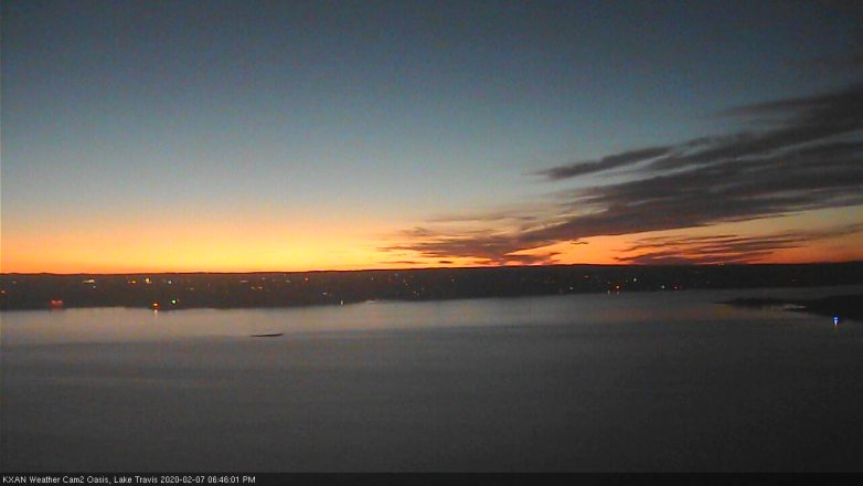 Lake Travis webcam, February 7, 2020 6:45 PM CT
