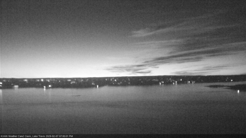Lake Travis webcam, February 7, 2020 7:00 PM CT