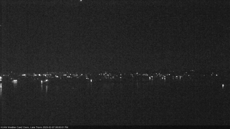 Lake Travis webcam, February 7, 2020 8:00 PM CT