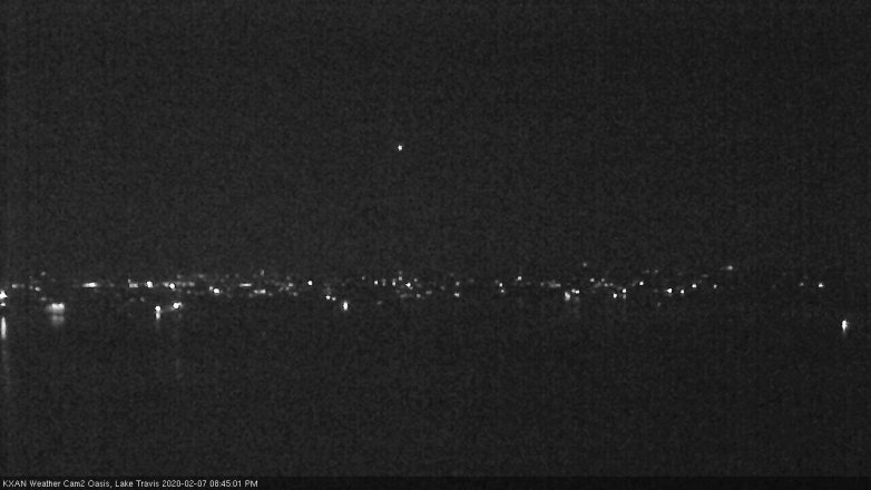Lake Travis webcam, February 7, 2020 8:45 PM CT