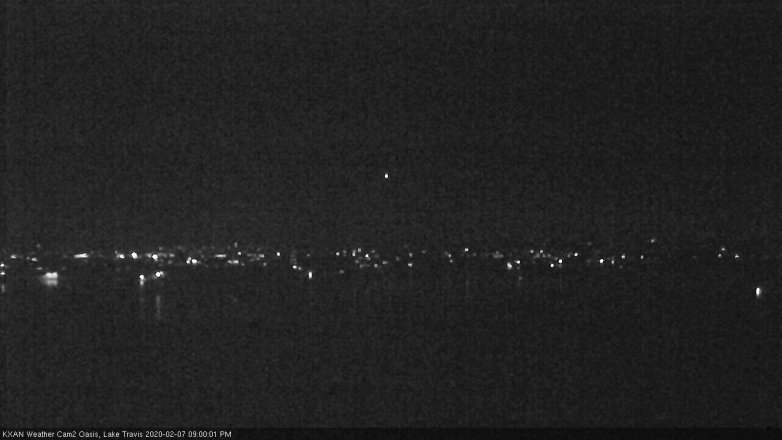Lake Travis webcam, February 7, 2020 9:00 PM CT