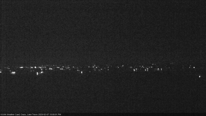 Lake Travis webcam, February 7, 2020 10:00 PM CT