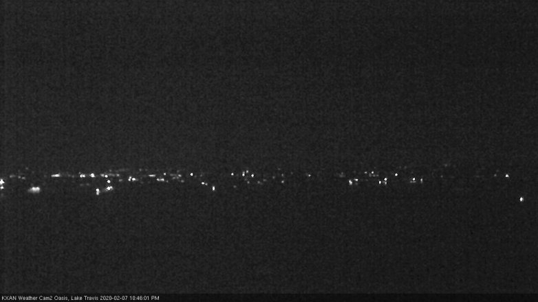 Lake Travis webcam, February 7, 2020 10:45 PM CT