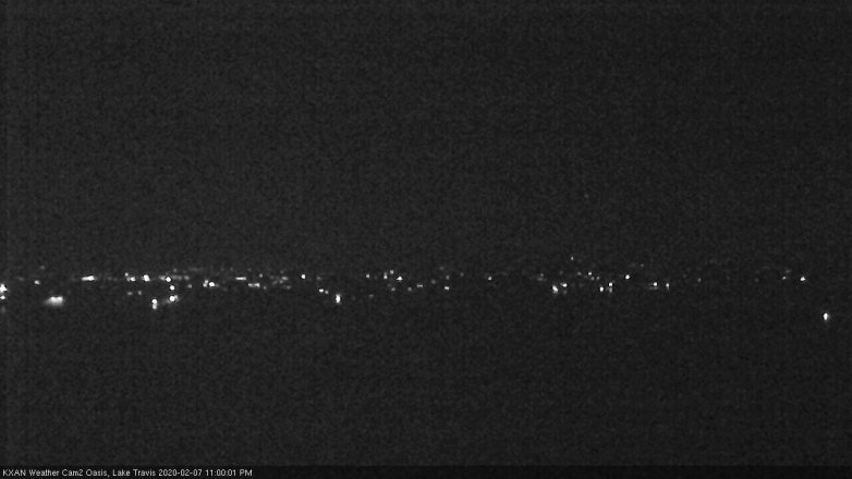 Lake Travis webcam, February 7, 2020 11:00 PM CT