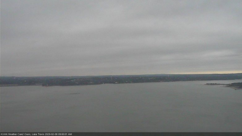 Lake Travis webcam, February 8, 2020 9:00 AM CT