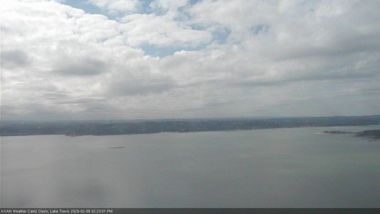 Lake Travis webcam, February 8, 2020 2:25 PM CT