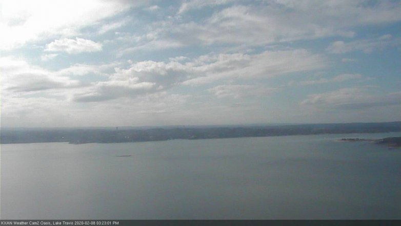 Lake Travis webcam, February 8, 2020 3:25 PM CT