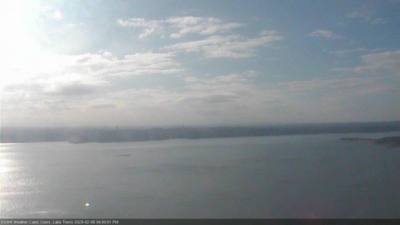 Lake Travis webcam, February 8, 2020 4:00 PM CT