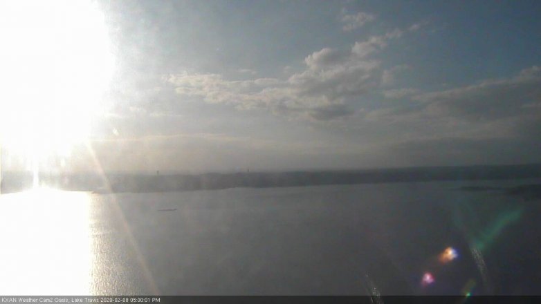 Lake Travis webcam, February 8, 2020 5:00 PM CT