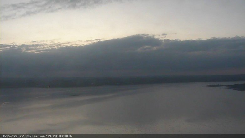 Lake Travis webcam, February 8, 2020 6:25 PM CT