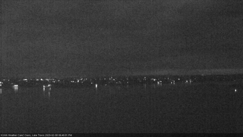 Lake Travis webcam, February 8, 2020 6:45 PM CT