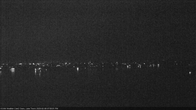 Lake Travis webcam, February 8, 2020 7:00 PM CT