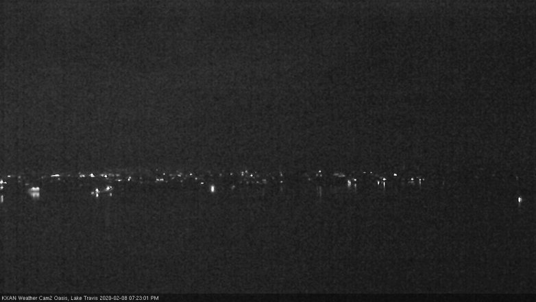 Lake Travis webcam, February 8, 2020 7:25 PM CT