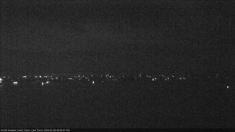 Lake Travis webcam, February 8, 2020 8:00 PM CT
