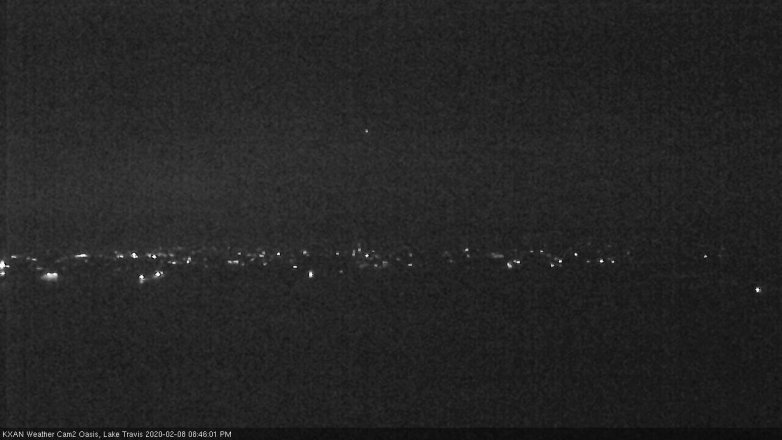 Lake Travis webcam, February 8, 2020 8:45 PM CT