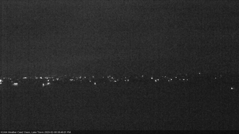 Lake Travis webcam, February 8, 2020 9:45 PM CT