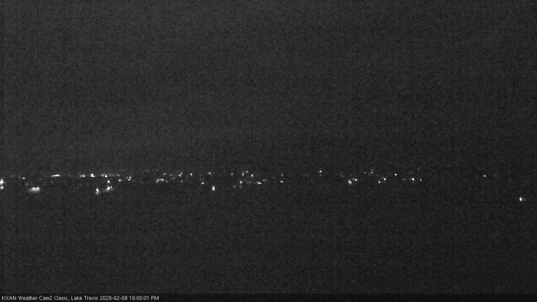 Lake Travis webcam, February 8, 2020 10:00 PM CT