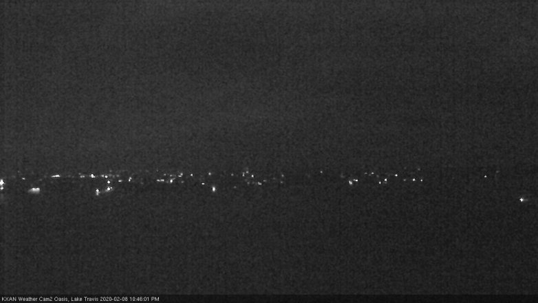 Lake Travis webcam, February 8, 2020 10:45 PM CT