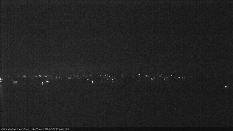 Lake Travis webcam, February 9, 2020 7:45 PM CT