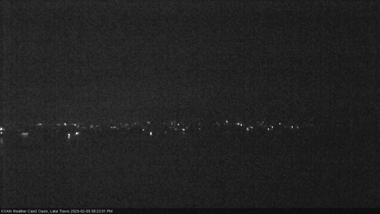 Lake Travis webcam, February 9, 2020 8:25 PM CT